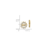 14k Yellow Gold Earring Jackets with Diamonds, Round Halo Design Enhancers for Studs