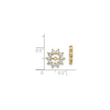 14k Yellow Gold Earring Jackets with Diamond, Circular Floral Starburst Design