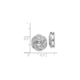14k White Gold Earring Jackets with Round Diamonds, Swirl Floral Inspired Design