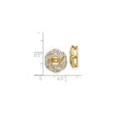 14k Yellow Gold Earring Jackets with Diamond Accents, Swirl Floral Openwork Design