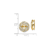 14k Yellow Gold Earring Jackets, Diamond Accents, Openwork Floral Swirl Design Enhancers