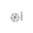 14k White Gold Diamond Floral Stud Earrings with Open Petal Design for Women