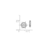 14k White Gold Evil Eye Stud Earrings with Diamond Accents, Spiritual Protection Jewelry