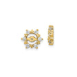 14k Yellow Gold Earring Jackets with Diamond, Sunburst Eye Symbol Design for Women