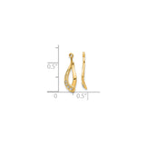 14k Yellow Gold Wishbone Pendant with Diamond Accents, Sleek Curved Design for Women