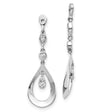 14k White Gold Teardrop Dangle Earrings with Diamonds, Modern Statement Style