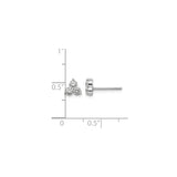 14k White Gold Stud Earrings with Lab Grown Diamonds in Triangle Cluster Design