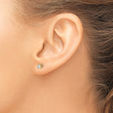 10k Yellow Gold Stud Earrings with Round Cut Diamond in Four Prong Setting, Classic Design for Women
