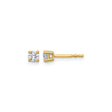 10k Yellow Gold Stud Earrings with Diamond, Round Cut, Classic Four Prong Setting for Women