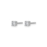 10k White Gold Solitaire Stud Earrings with Round Cut Diamond in Four Prong Setting