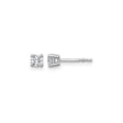 10k White Gold Solitaire Stud Earrings with Round Cut Diamond in Four Prong Setting
