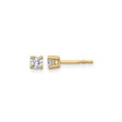 10k Yellow Gold Stud Earrings with Round Cut Diamond in Classic Four Prong Setting
