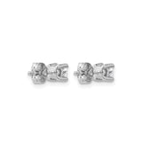 14k White Gold Diamond Stud Earrings, Round Lab Grown, Four Prong Setting, Classic Minimalist Design