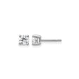 10k White Gold Diamond Stud Earrings, Round Four Prong Setting, Classic Minimalist Style