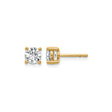 10k Yellow Gold Stud Earrings with Cubic Zirconia, Classic 4-Prong Solitaire Design