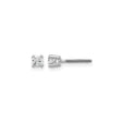 14k White Gold Diamond Stud Earrings, Solitaire Round Lab Grown, Four Prong Screw Back