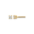 14k Yellow Gold Stud Earrings with Round Cut Clear Gemstones, Four Prong Screwback Design