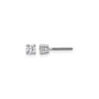 14k White Gold Diamond Stud Earrings, Round Cut Solitaire, Classic Four Prong Setting