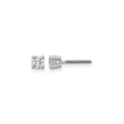14k White Gold Diamond Stud Earrings with Round Lab Grown Diamonds, Four Prong Solitaire Setting