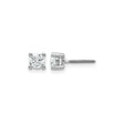 14k White Gold Diamond Stud Earrings with Round Lab Created Diamonds, Solitaire, Screw Back
