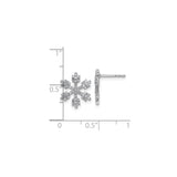 14k White Gold Snowflake Stud Earrings with Diamond Pavé, Winter Holiday Jewelry for Women