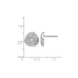 14k White Gold Love Knot Stud Earrings with Cubic Zirconia, Eternity Knot Design