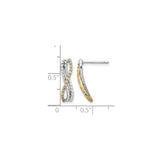 14k Two-Tone Gold Infinity Hoop Earrings with Diamond Accents and Rope Detailing