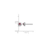 14k White Gold Garnet Stud Earrings with Diamond Halo, Classic Feminine Style for Women
