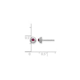 14k White Gold Stud Earrings with Rhodolite Garnet and Diamond Halo