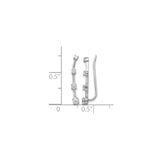 14k White Gold Climber Earrings with Round Diamonds, Curved Bar Ear Crawlers, Modern Minimalist Style