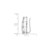 14k White Gold Climber Earrings with Bezel Set Diamonds, Open Bar Minimalist Design