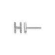 14k White Gold Stud Earring with Pavé Diamond Letter H, Monogram Initial Design
