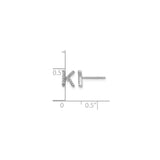 14k White Gold Diamond Initial K Stud Earring, Dainty Letter Design for Women