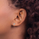 14k White Gold Pavé Diamond Letter P Stud Earring, Dainty Initial Monogram Jewelry