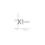 14k White Gold Stud Earrings with Pavé Diamond X Design, Crisscross Minimalist Style