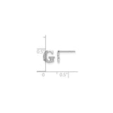 14k White Gold Letter G Diamond Stud Earrings, Dainty Monogram Alphabet Earrings for Women