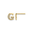14k Yellow Gold Letter G Stud Earring with Diamond Accents, Dainty Initial Jewelry for Women