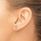 14k White Gold Diamond Initial T Stud Earring, Personalized Letter Monogram Jewelry