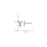 14k White Gold Y Initial Diamond Stud Earring, Minimalist Letter Jewelry for Women