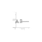 14k White Gold Trinity Knot Stud Earrings with Diamond Triangle Setting for Women