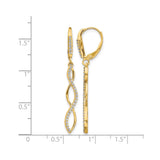 14k Yellow Gold Infinity Dangle Earrings with Diamond Accents and Twist Design