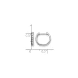 10k White Gold Huggie Hoop Earrings with Diamonds, Polished Finish, Minimalist Style