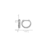 14k White Gold Hoop Earrings with Channel Set Round Cut Diamonds, Classic Design for Women