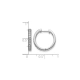 14k White Gold Huggie Hoop Earrings with Round Diamond, Minimalist Style for Women