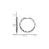 10k White Gold Hoop Earrings with Diamond-Cut Design and Polished Finish