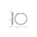 14k White Gold Hoop Earrings with Round Cut Diamonds, Sleek Modern Design for Women
