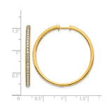 14k Yellow Gold Hoop Earrings with Round White Diamonds in Channel Setting