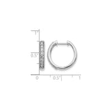 14k White Gold Diamond Hoop Earrings in Classic Pavé Setting for Women