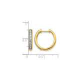 14k Yellow Gold Hoop Earrings with Diamond Pavé and Milgrain Detail