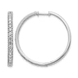 14k White Gold Diamond Hoop Earrings, Prong Set Classic Round Hoops for Women